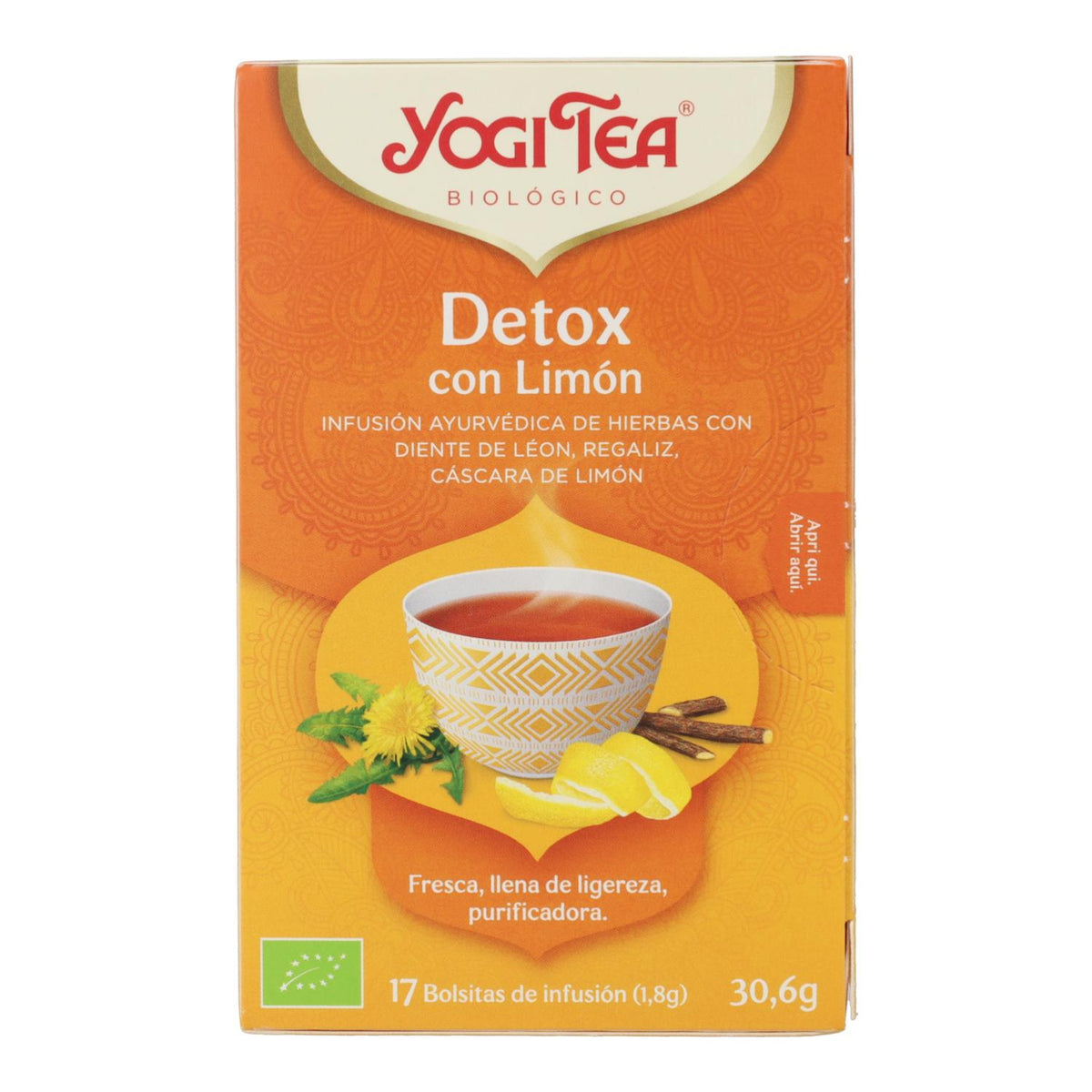 Yogi Tea BIO Detox con limón 17 bolsitas