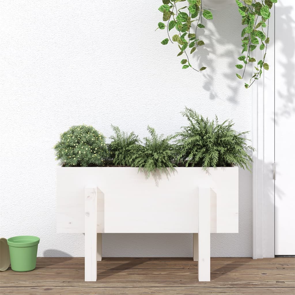 Jardinera Madera Maciza De Pino Blanco 62x30x38 Cm_1
