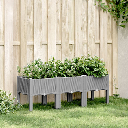 Jardinera Con Patas Pp Gris Claro 120x40x42 Cm_1