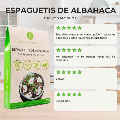 Espaguetis konjac albahaca The Konjac Shop 270g