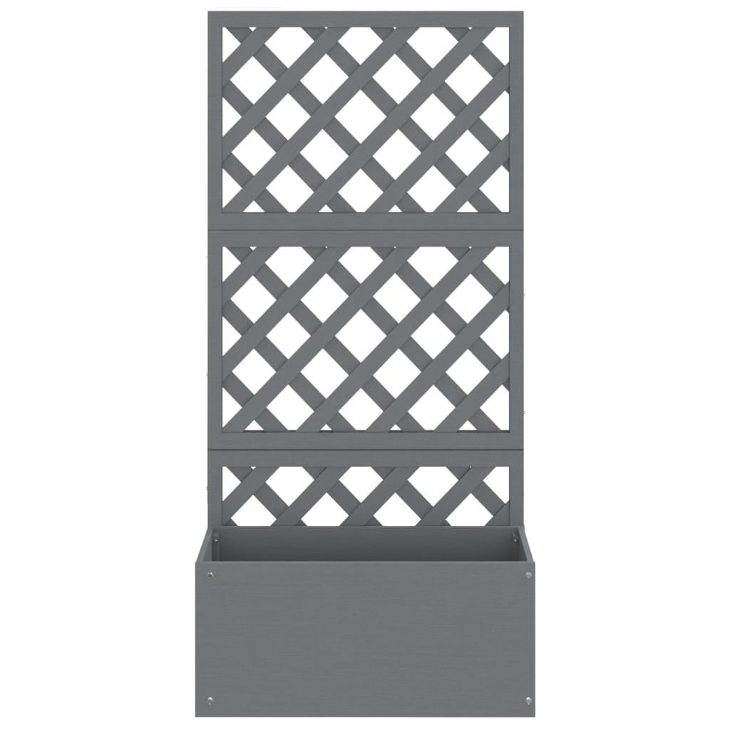 Jardineras Con Enrejado 2 Unidades Wpc Gris 65x33x135 Cm_3