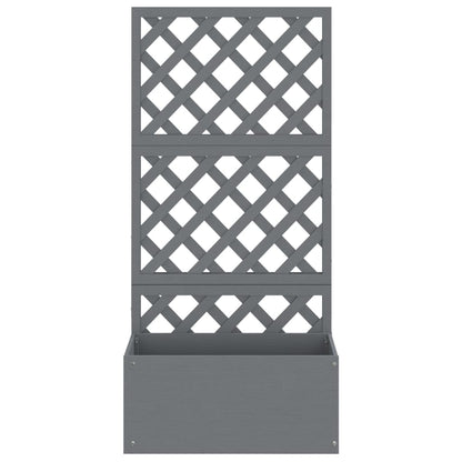 Jardineras Con Enrejado 2 Unidades Wpc Gris 65x33x135 Cm_3