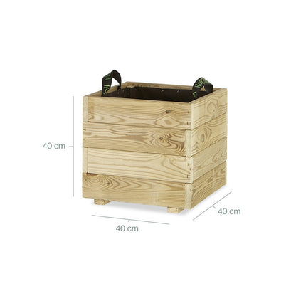 Jardinera Cuadrada De Madera Tratada Para Exterior Pun Hortalia 40x40x40 Cm_5
