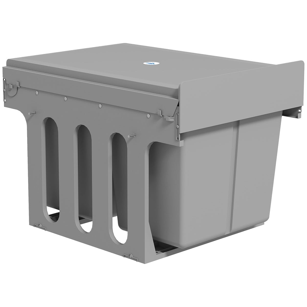 Caixote Do Lixo Homcom Abs, Pp Cinzento Claro 48x34.3x35.1 Cm_0