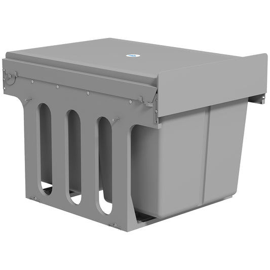 Caixote Do Lixo Homcom Abs, Pp Cinzento Claro 48x34.3x35.1 Cm_0
