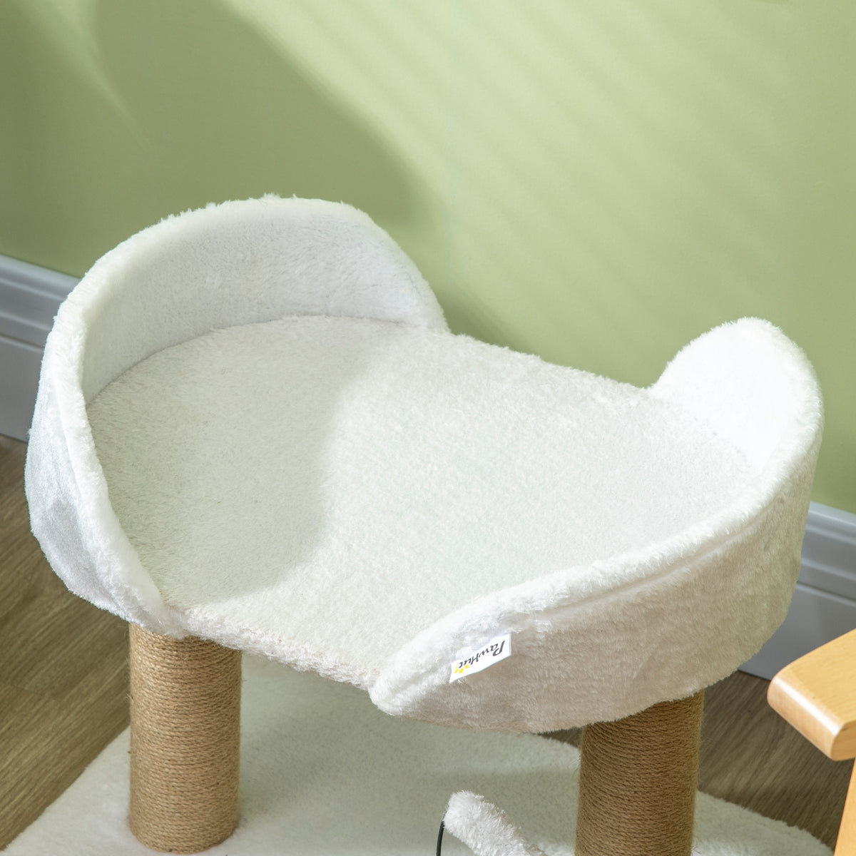 Pawhut Árbol Rascador Para Gatos Pequeños Altura 42 Cm 48x38x42 Cm Blanco_3