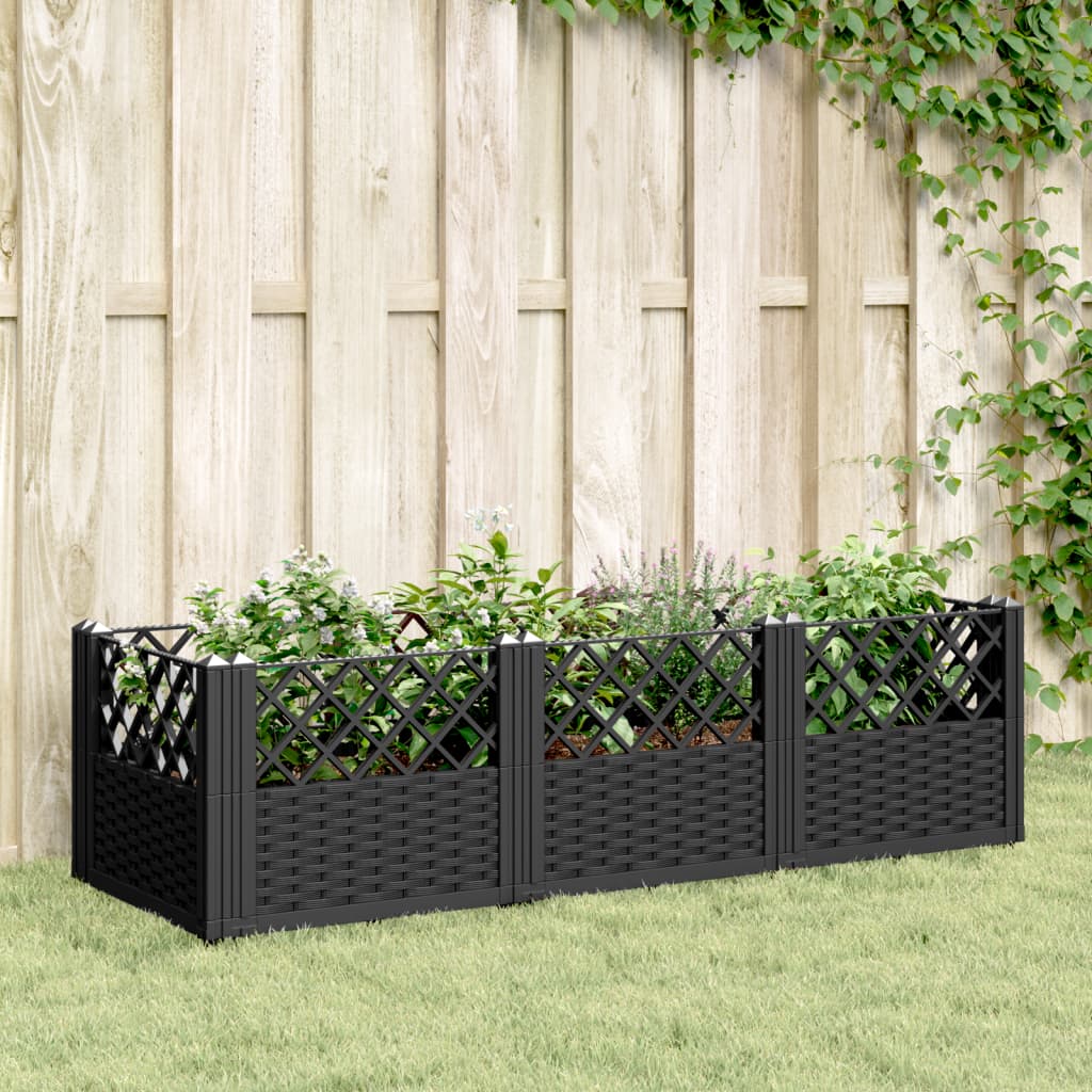 Jardinera Con Clavijas Pp Negro 123,5x43,5x43,5 Cm_1