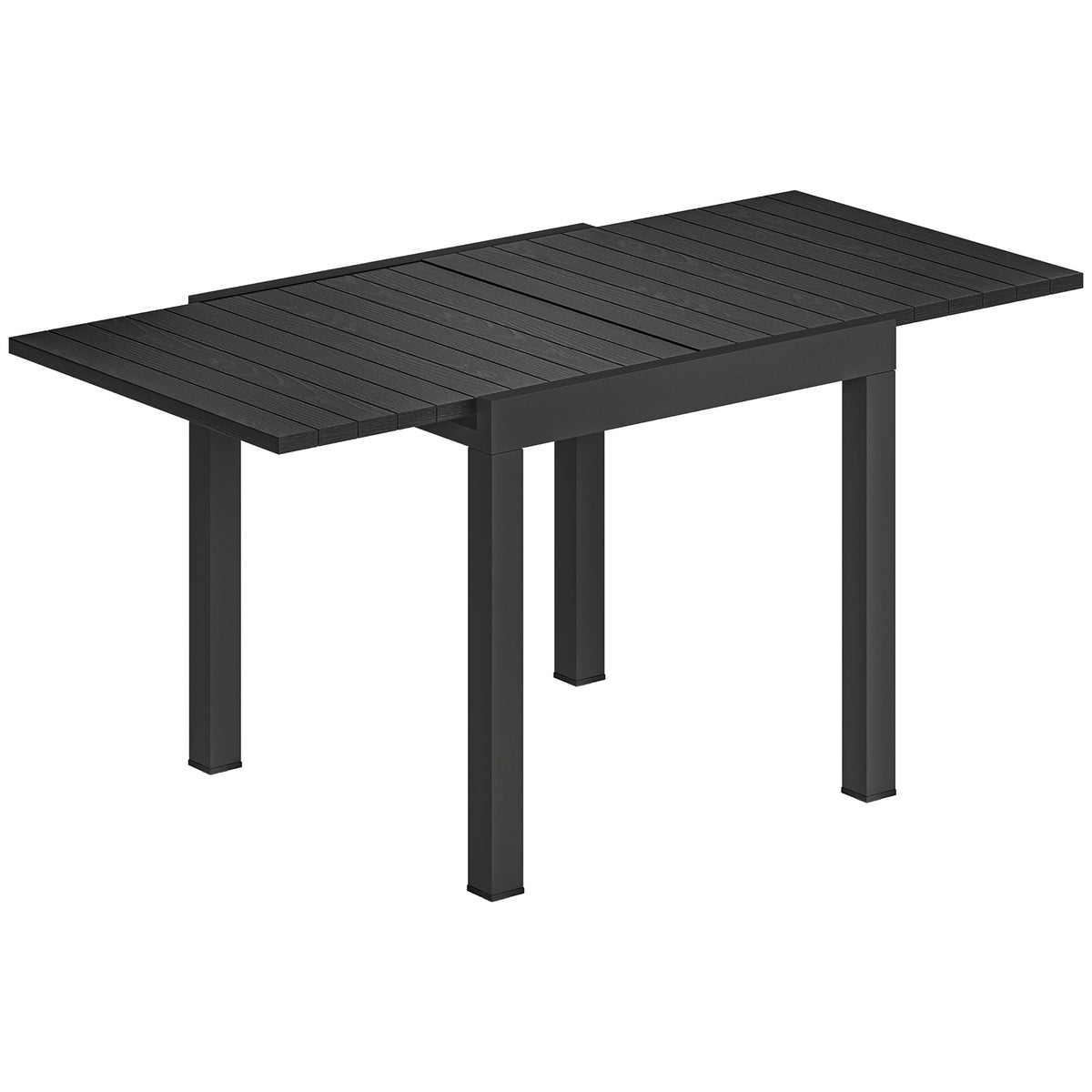 Mesa Jardín Extensible Outsunny Aluminio Negro 160x80x75 Cm_0