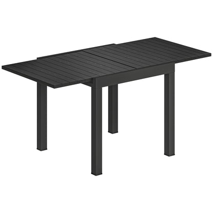 Mesa Jardín Extensible Outsunny Aluminio Negro 160x80x75 Cm_0