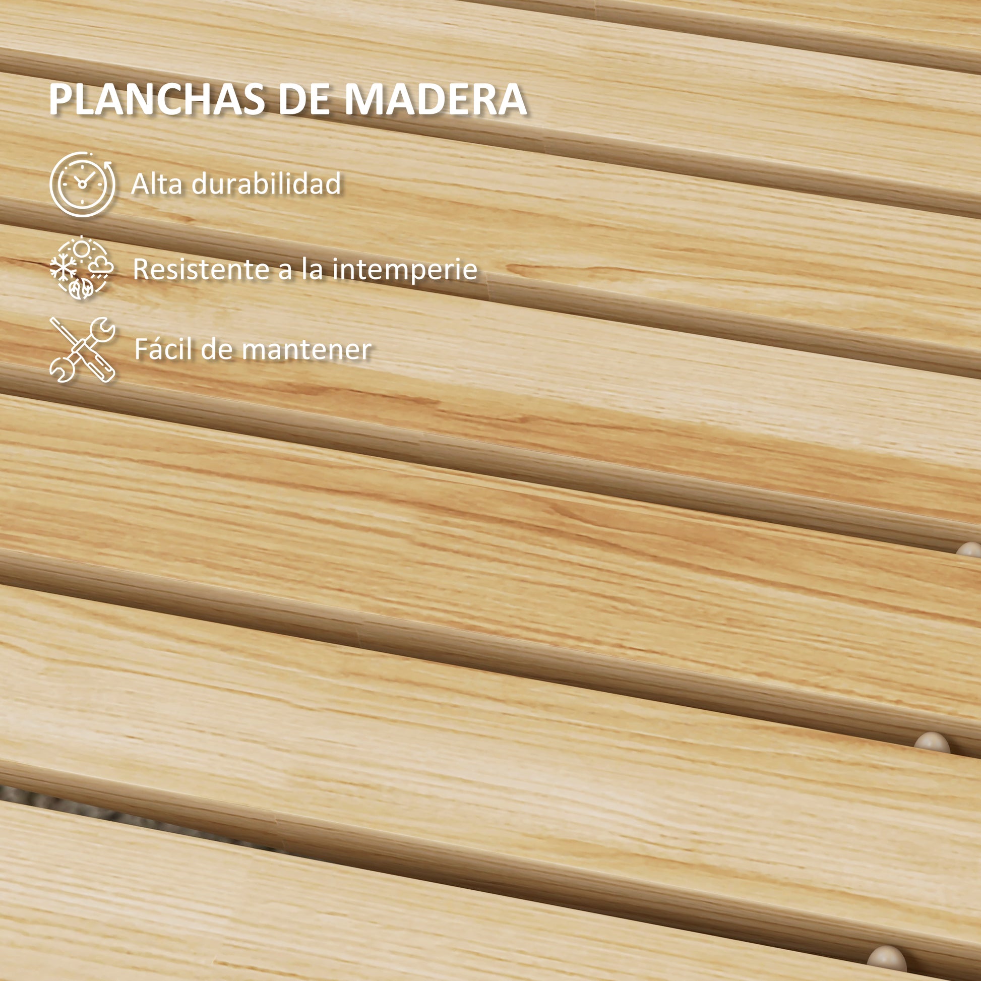 Outsunny Camino De Jardín De Madera 120x38 Cm Pasarela Enrollable Para Exterior_5