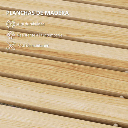 Outsunny Camino De Jardín De Madera 120x38 Cm Pasarela Enrollable Para Exterior_5