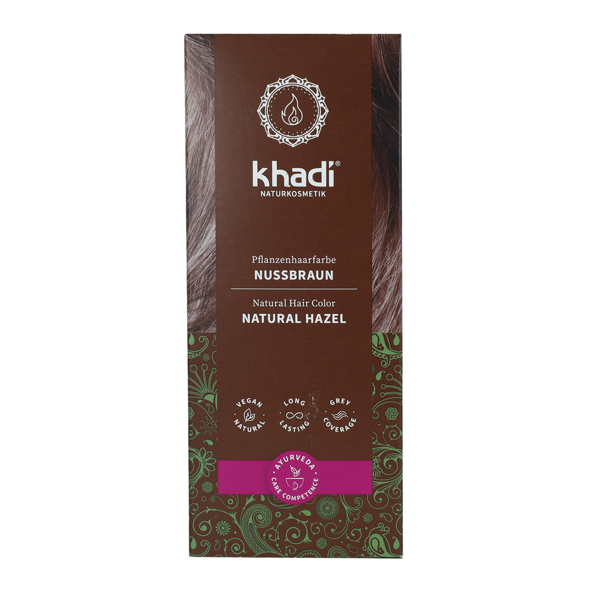 Tinte natural castaño avellana Khadi 100 g