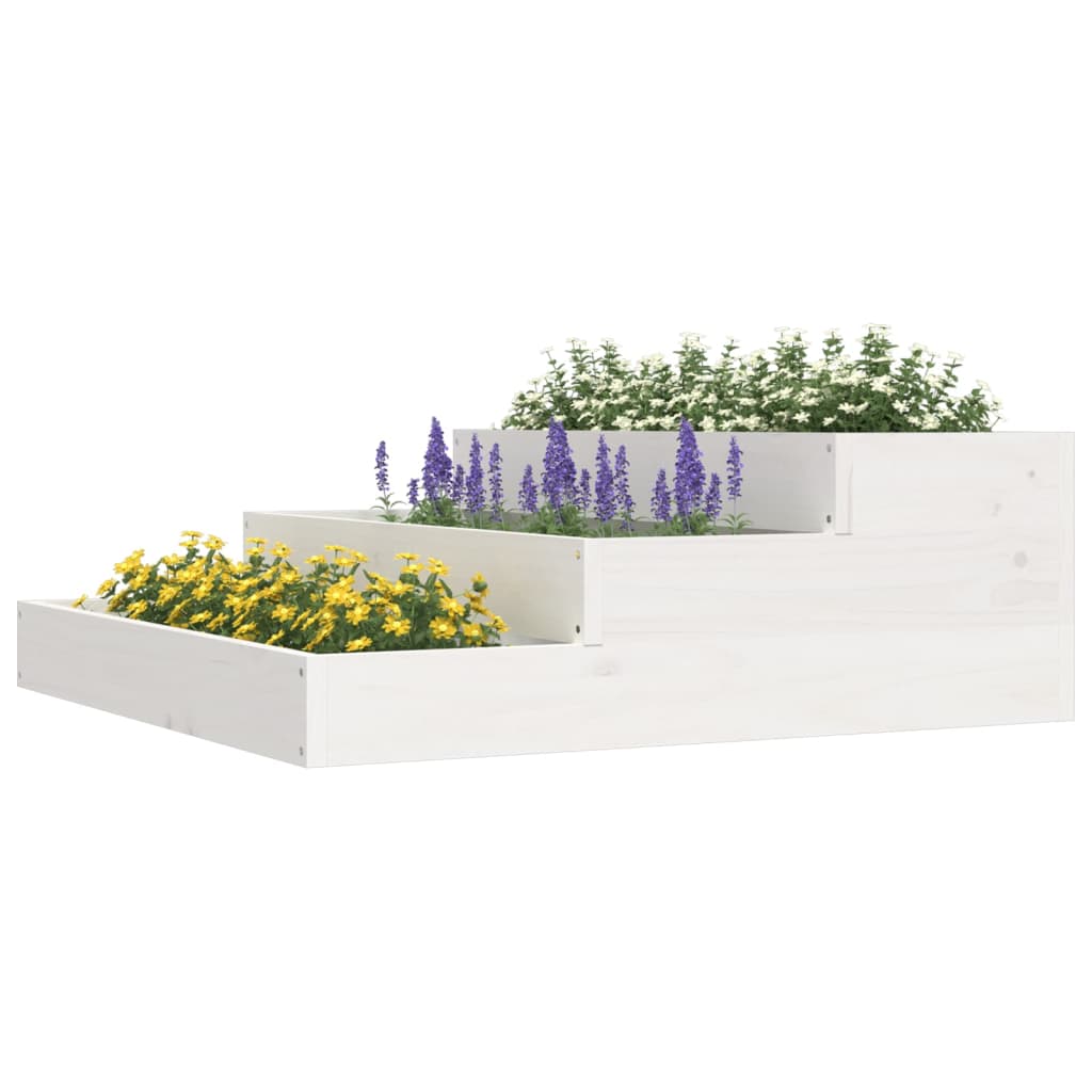 Jardinera De Madera Maciza De Pino Blanco 78x78x27 Cm_2
