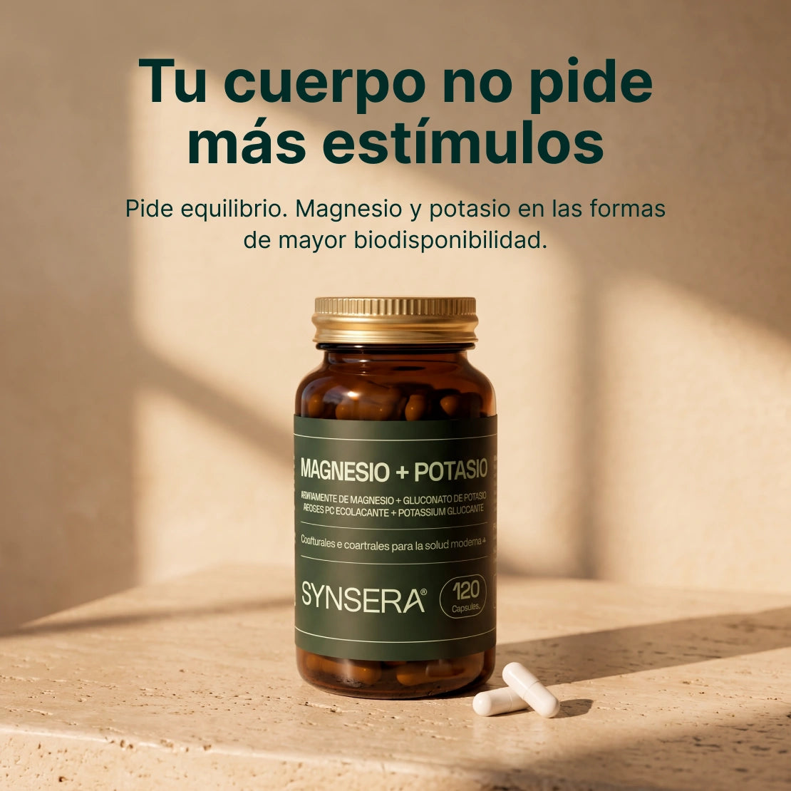 Magnesio + Potasio 120 Cápsulas Synsera Labs_3
