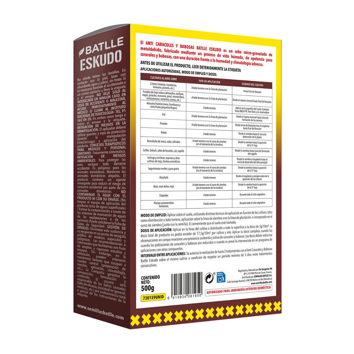Anti caracoles Metaldehído Batlle 500 g