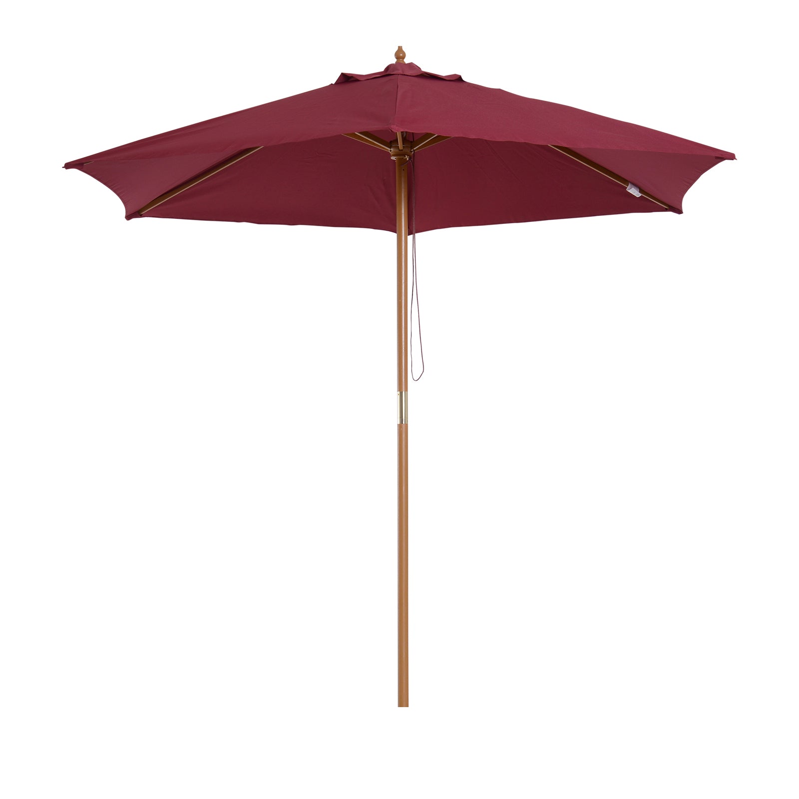 Outsunny Sombrilla De Jardín Con 6 Varillas De Bambú Y Poste Desmontable Ø2,5 M_0