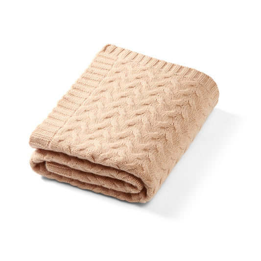 Manta De Lana Merino 75x100 Cm Beige_0