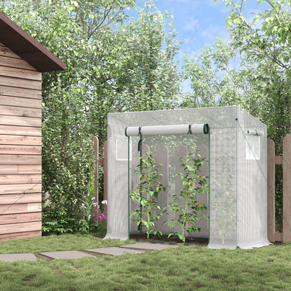 Outsunny Invernadero Pequeño Con Ventanas Para Cultivar Tomates Blanco_1