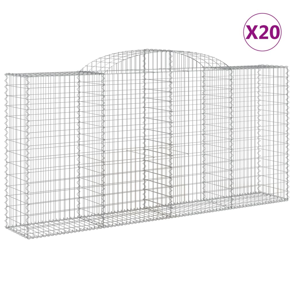 Cestas Gaviones 20 Uds Forma De Arco Hierro 300x50x140/160 Cm_0