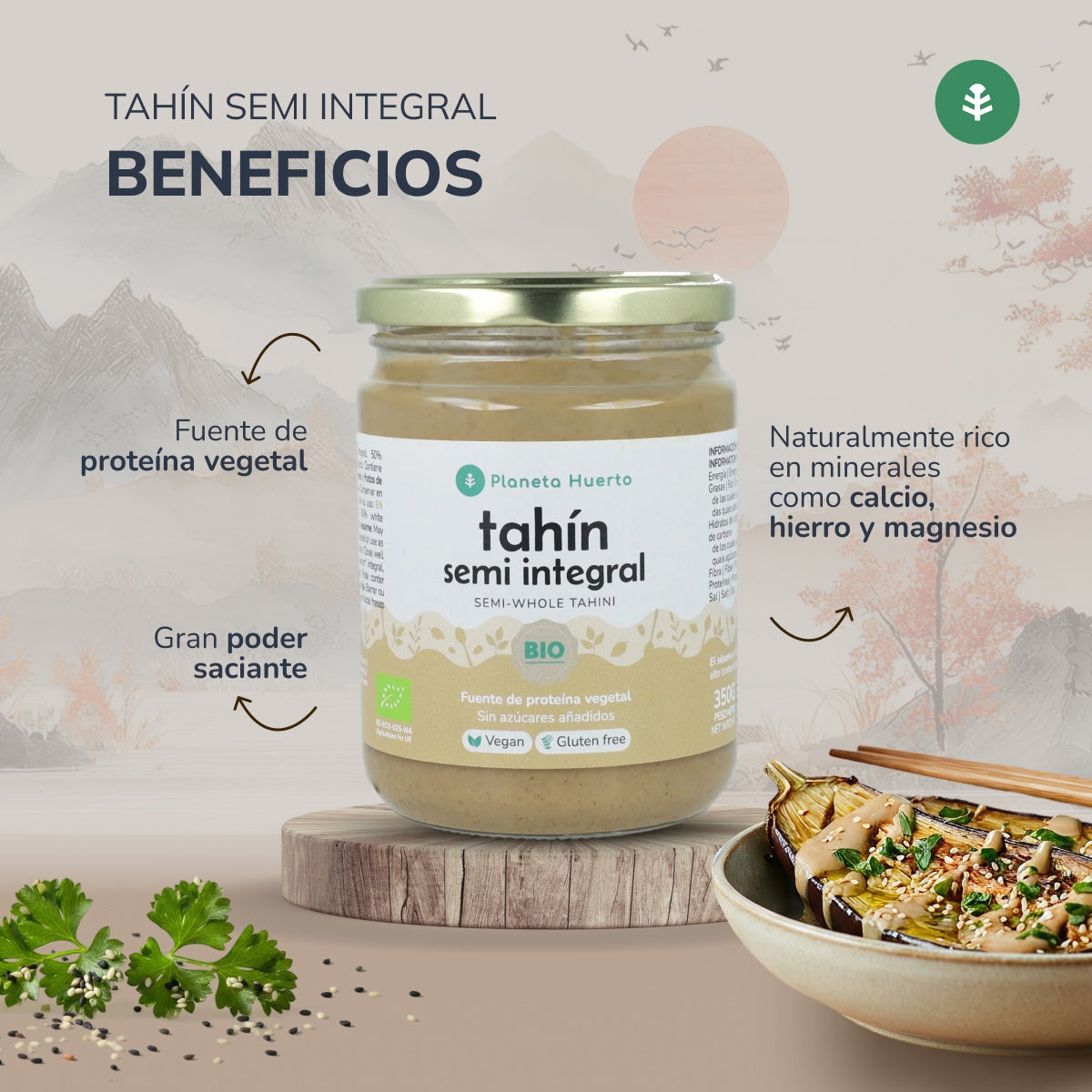 Pack 9x Tahín Semi Integral ECO Planeta Huerto 350g