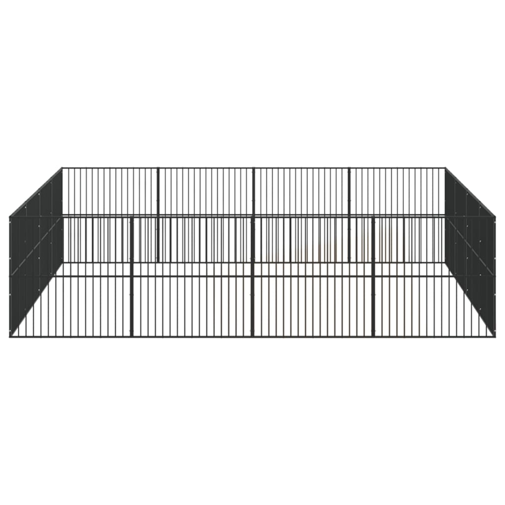 Corralito Para Perros Con 16 Paneles Acero Galvanizado Negro_4