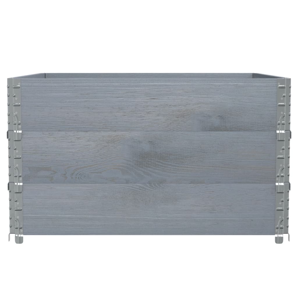 Jardinera De Madera Maciza De Pino Gris 100x100 Cm_3