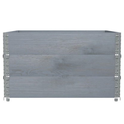 Jardinera De Madera Maciza De Pino Gris 100x100 Cm_3