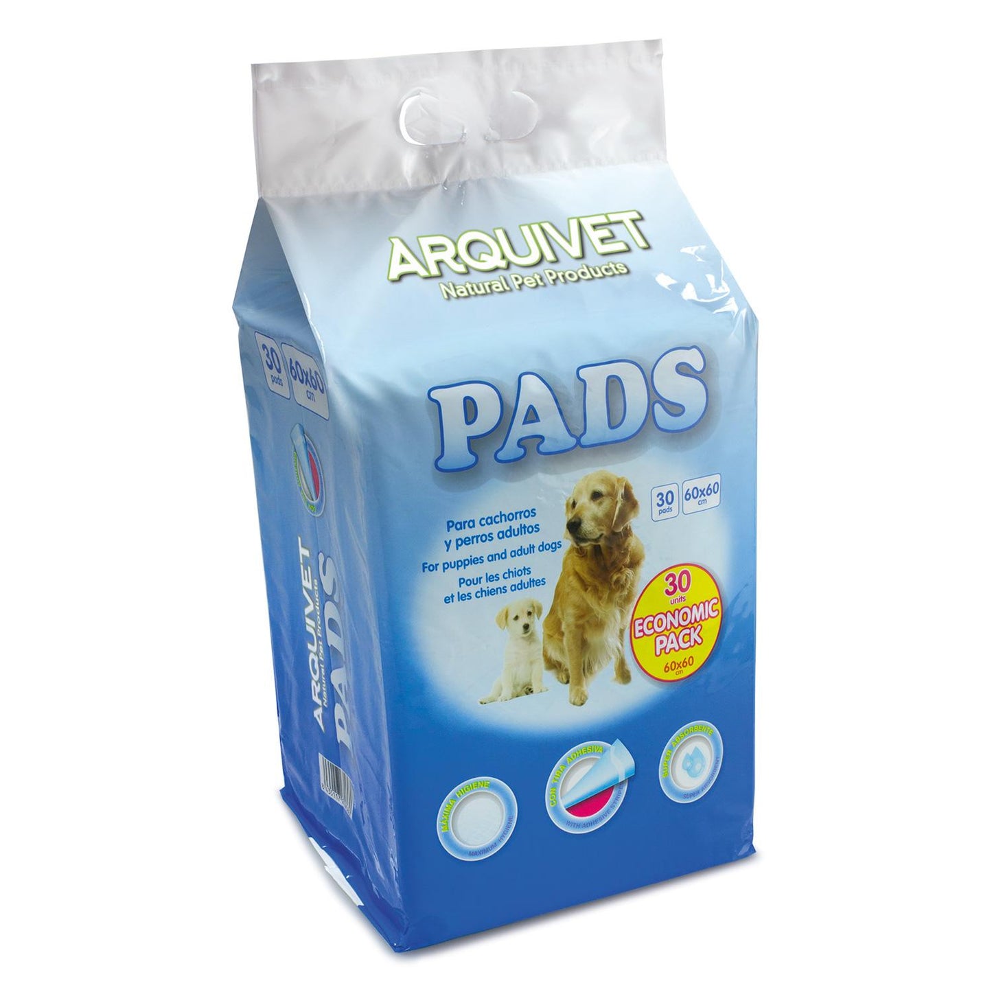 Pads absorbentes 60x60 cm Arquivet Pack Económico 30 uds