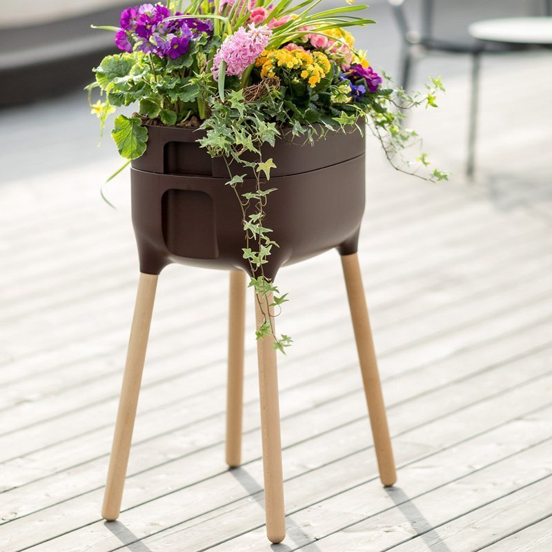 Jardinera Elevada Urbalive High Marrón Con Auto-riego_1