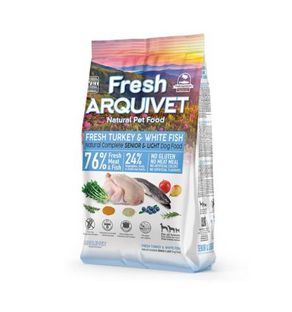 Fresh Senior Light Turkey &amp; White  Arquivet 2,5 Kg Alimento semihúmedo para perros