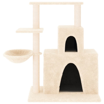 Rascador Para Gatos Con Postes De Sisal Color Crema 83 Cm_2
