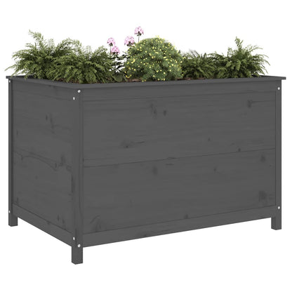 Arriate Elevado De Jardín Madera De Pino Gris 119,5x82,5x78 Cm_2