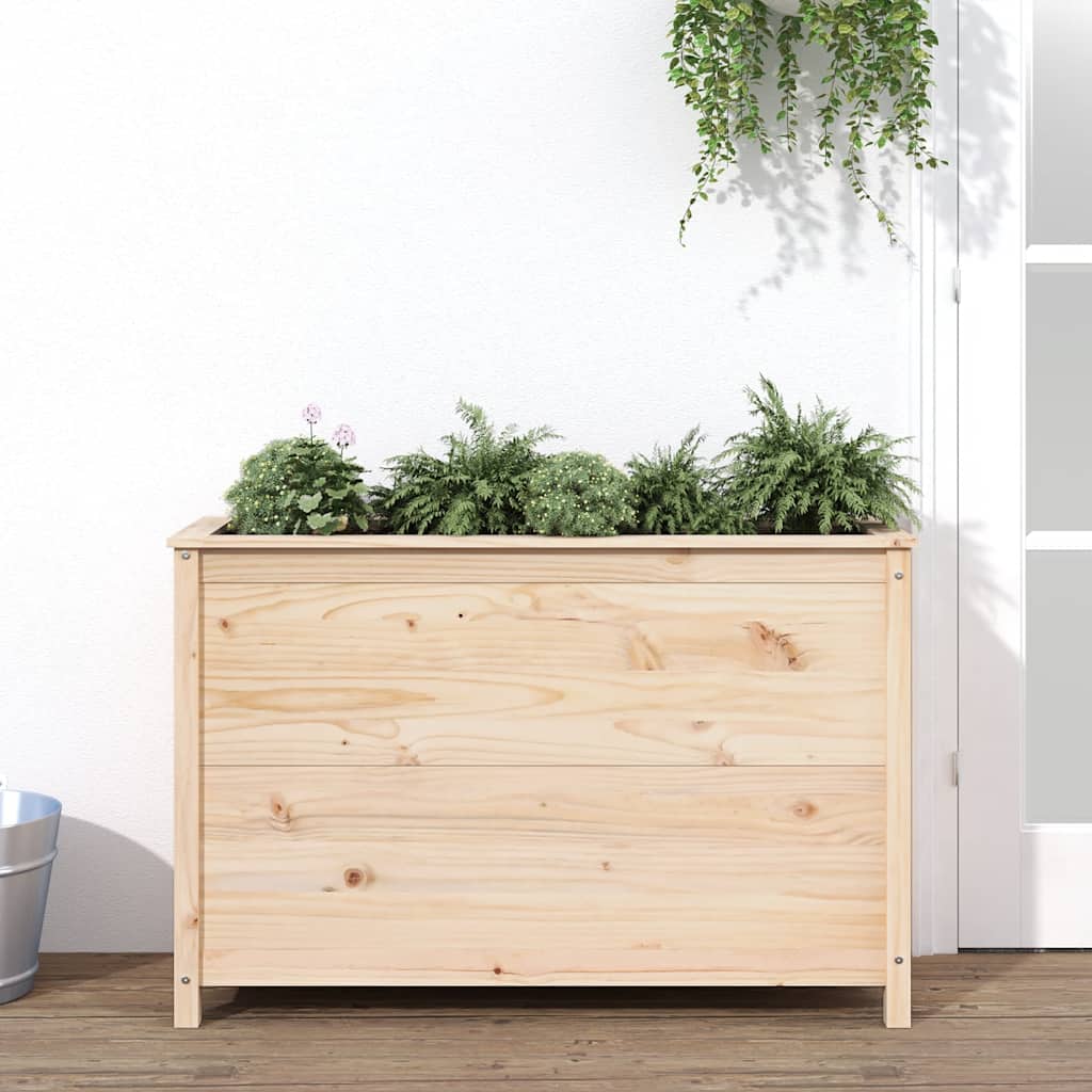 Arriate Elevado De Jardín Madera Maciza De Pino 119,5x40x78 Cm_1