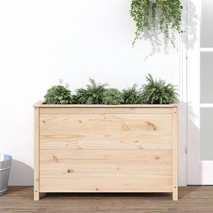Arriate Elevado De Jardín Madera Maciza De Pino 119,5x40x78 Cm_1