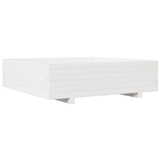 Jardinera De Madera Maciza De Pino Blanco 90x90x26,5 Cm_0