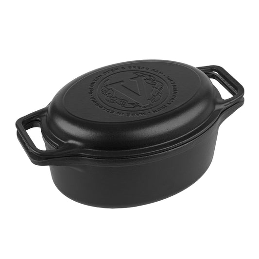 Victoria Horno Holandés Olla Inducción Hierro Fundido Esmaltado 31cm, Tapa - Sartén, 5,7l, Sin Ptfe, 38717, Negro_0