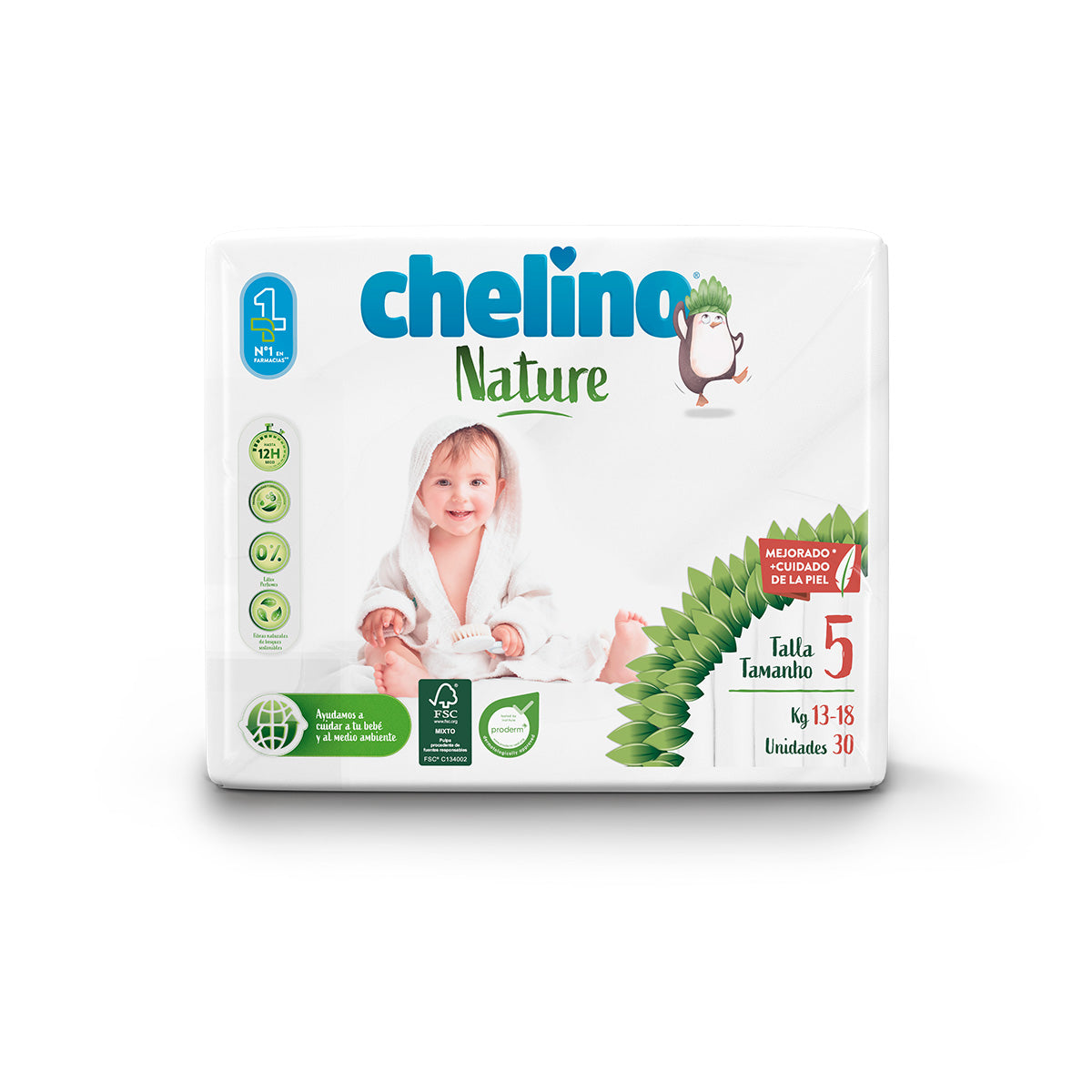 Pack ahorro Pañales T5 13-18 kg Chelino Nature 120 Uds