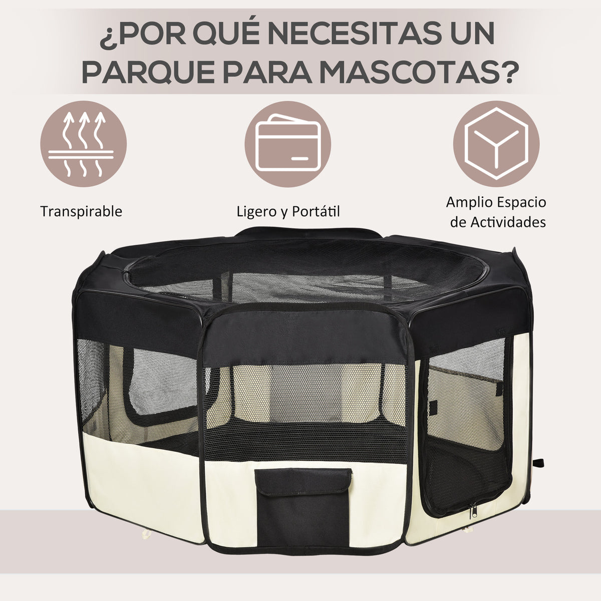 Pawhut Parque Mascotas Plegable Juego De Entrenamiento Corral Perro Cachorro 2_3