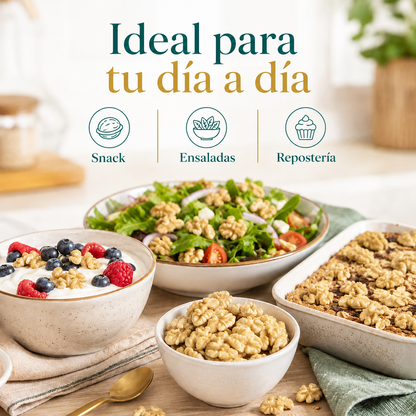 Mitades De Nuez Doradas Premium - Envasadas Al Vacío - 600g | Fruto Seco Premium, Snack Vegano Natural_4