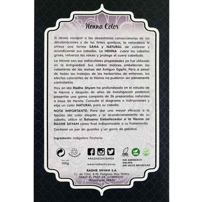 Henna polvo indigo Radhe Shyam 100 g