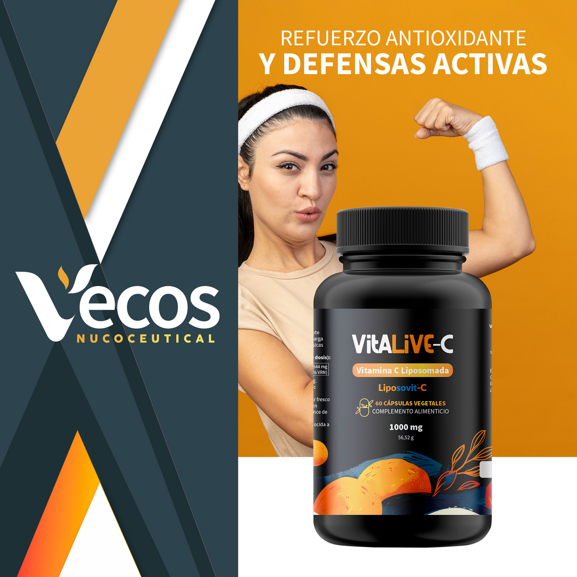 Vitalive-c Vecos 60 Cápsulas | Defensas Y Sistema Inmune | Vitamina C Liposomada 1000 Mg_1