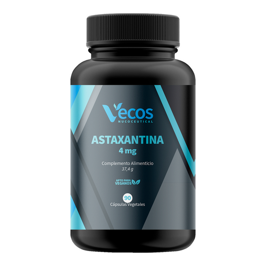 Astaxantina Natural 4 Mg Vecos 90 Cápsulas | Protección Antioxidante Potente | Microalga Haematococcus Pluvialis_0