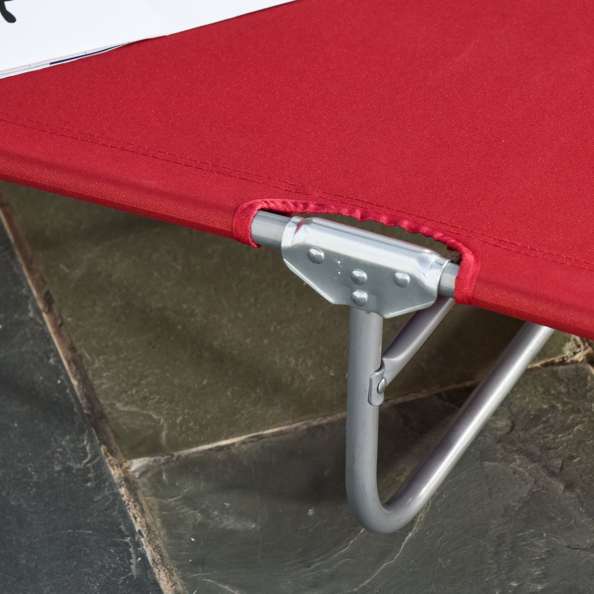Outsunny Tumbona Plegable Respaldo Ajustable En 5 Niveles 187x55x24 Cm Burdeos_4