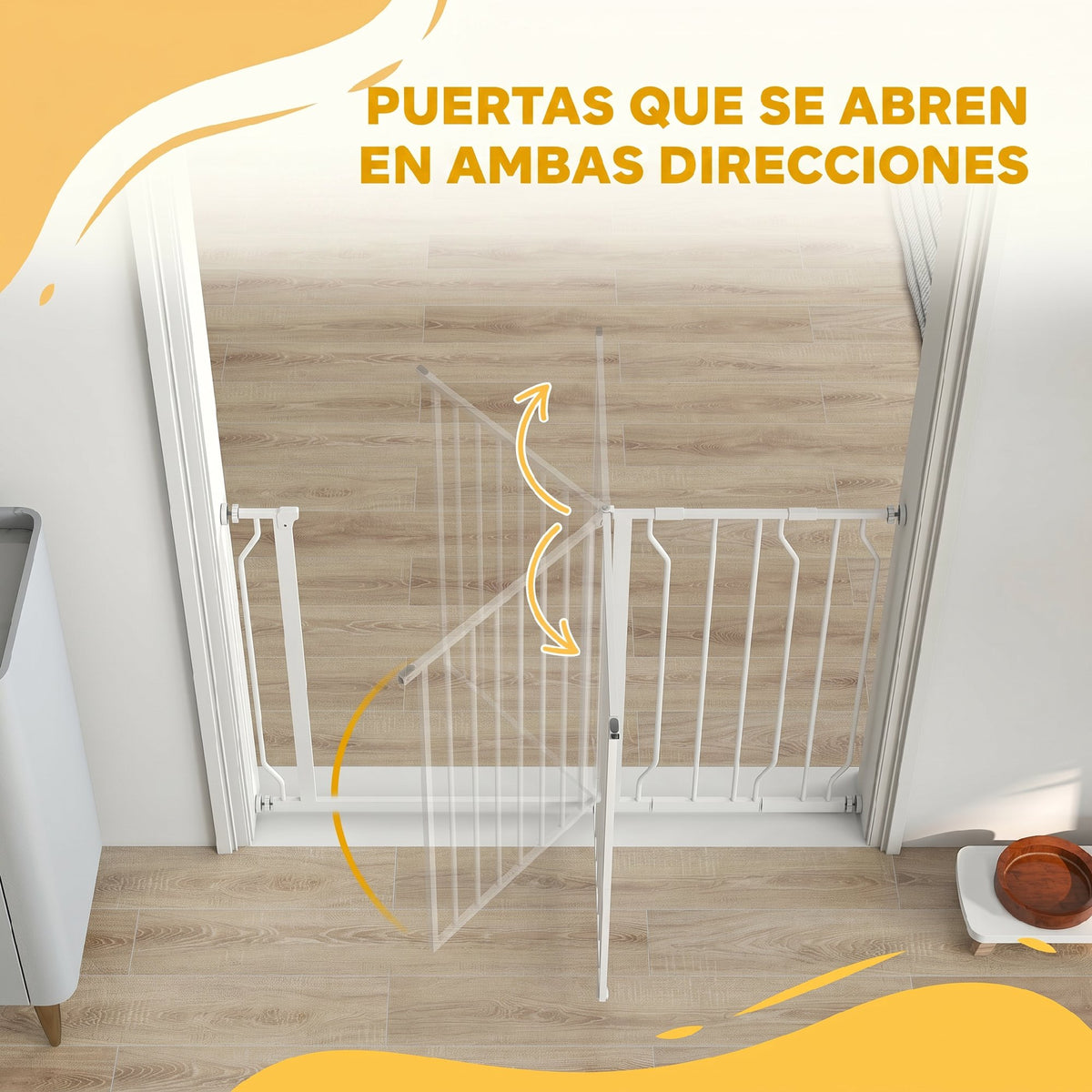 Pawhut Barrera De Seguridad De Perros Para Escaleras 75-115 Cm Con 2 Extensiones_3