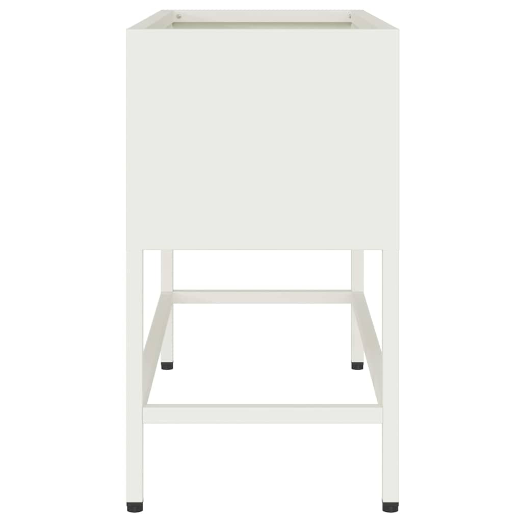 Jardinera Elevada Blanco 60 X 26 X 48 Cm Acero_5