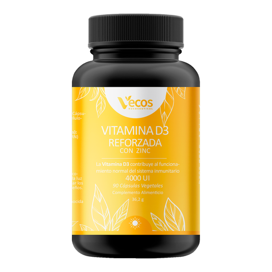 Vitamina D3 4000 Ui Con Zinc Vecos 90 Cápsulas | Defensas Activas Y Refuerzo Del Sistema Inmune_0