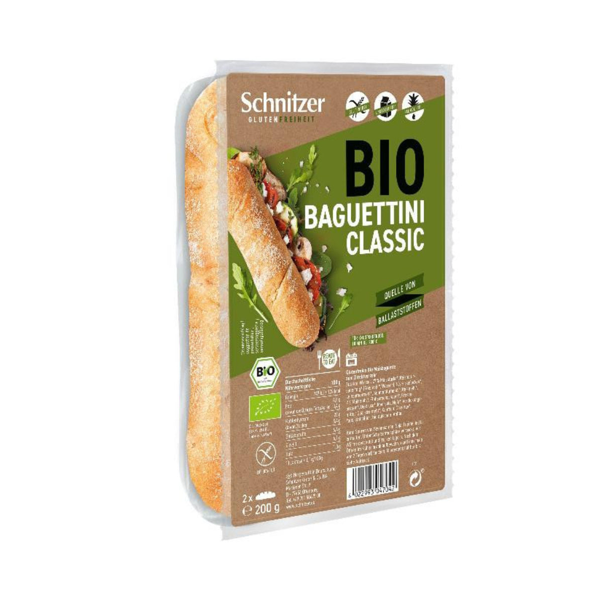 Mini Baguette Clásica sin gluten Ecológico Schnitzer 200 g
