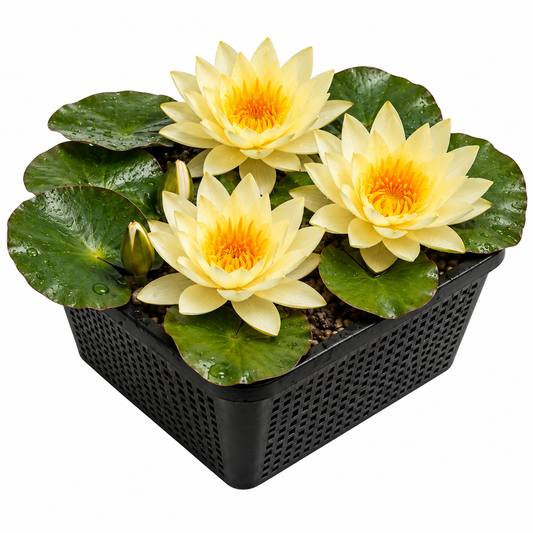 Nenúfar Amarillo - Nymphaea Marliacea - 1x Nenúfar Multiflor Con Cesta_0