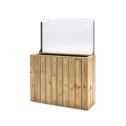 Jardinera Alta De Madera Autoportante Con Cortavientos 60 Cm 100 X 34,5 X 80 Cm Hortalia_1