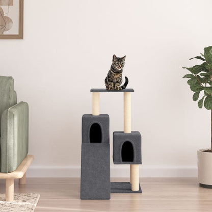 Rascador Para Gatos Con Postes De Sisal Gris Oscuro 82 Cm_1